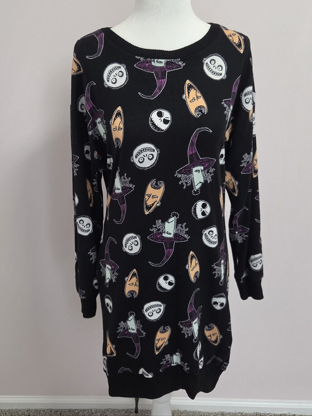 Disney Nightmare Before Christmas Pajama Spooky Gothic Halloween Nightgown XS
